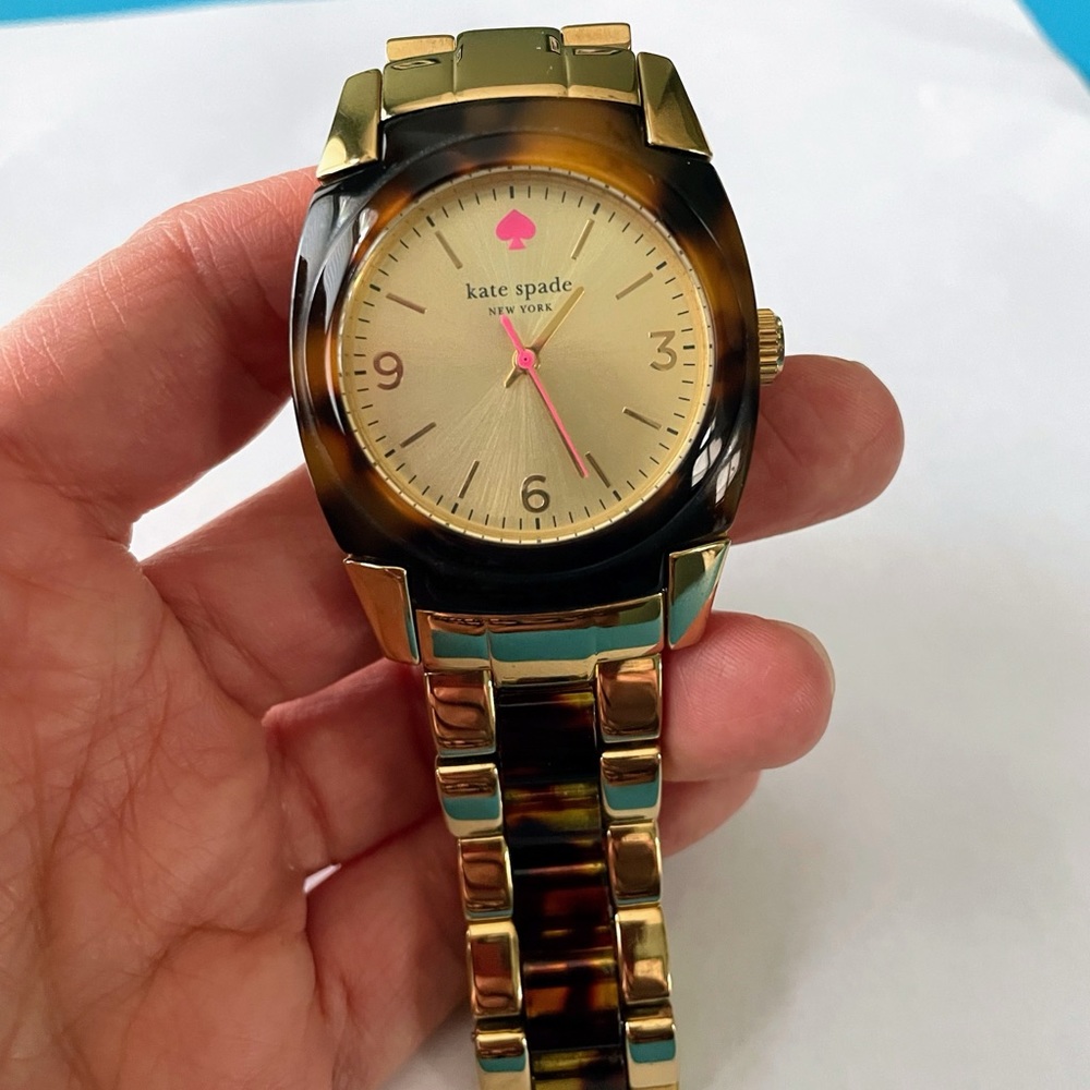 Kate Spade Skyline Gold Dial Gold-tone Stainless Steel and Tortoise-shell